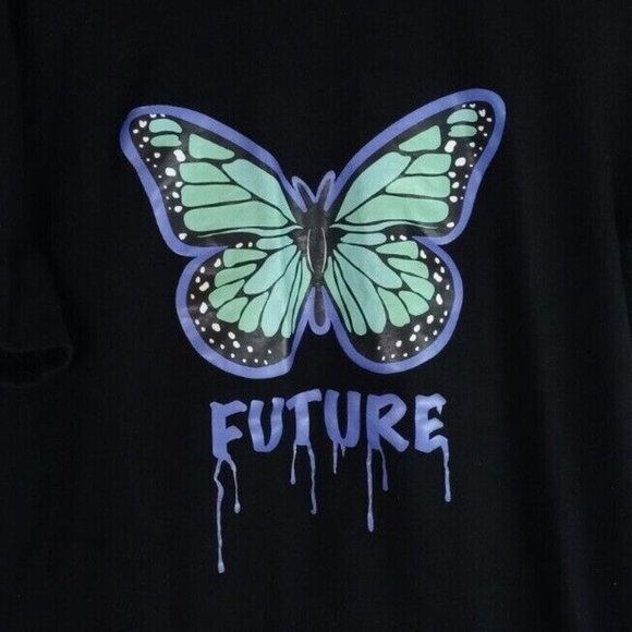 Romwe Future Butterfly Graphic T-Shirt Size Large - Picture 3 of 5